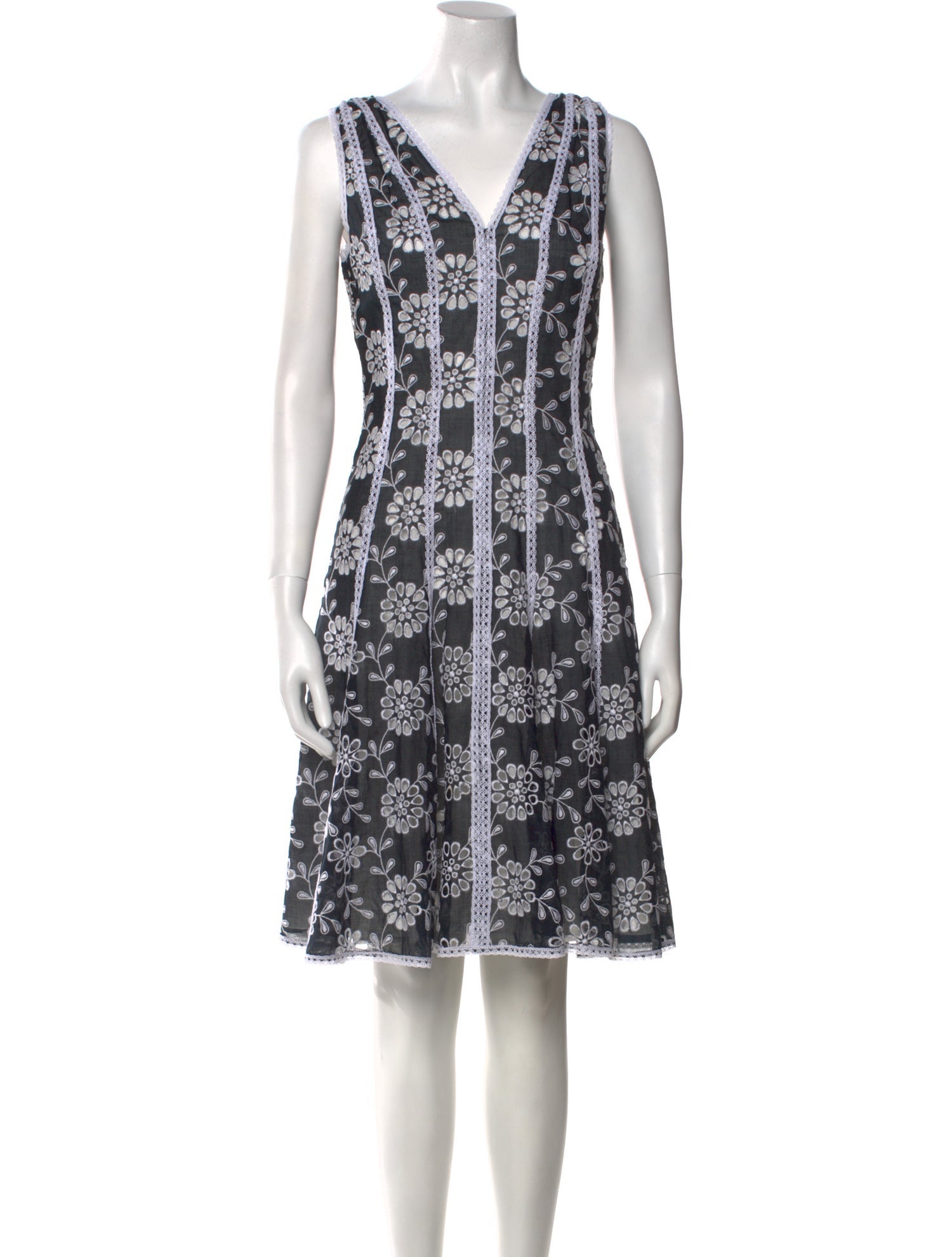 Oscar de la Renta Floral Print Knee-Length Dress