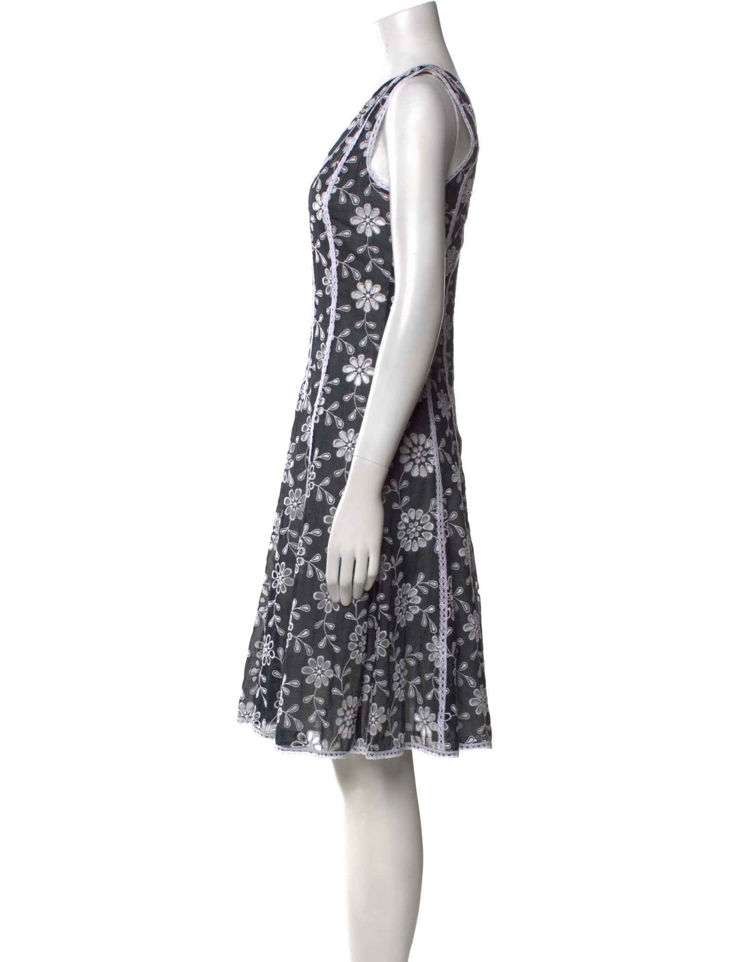 Oscar de la Renta Floral Print Knee-Length Dress