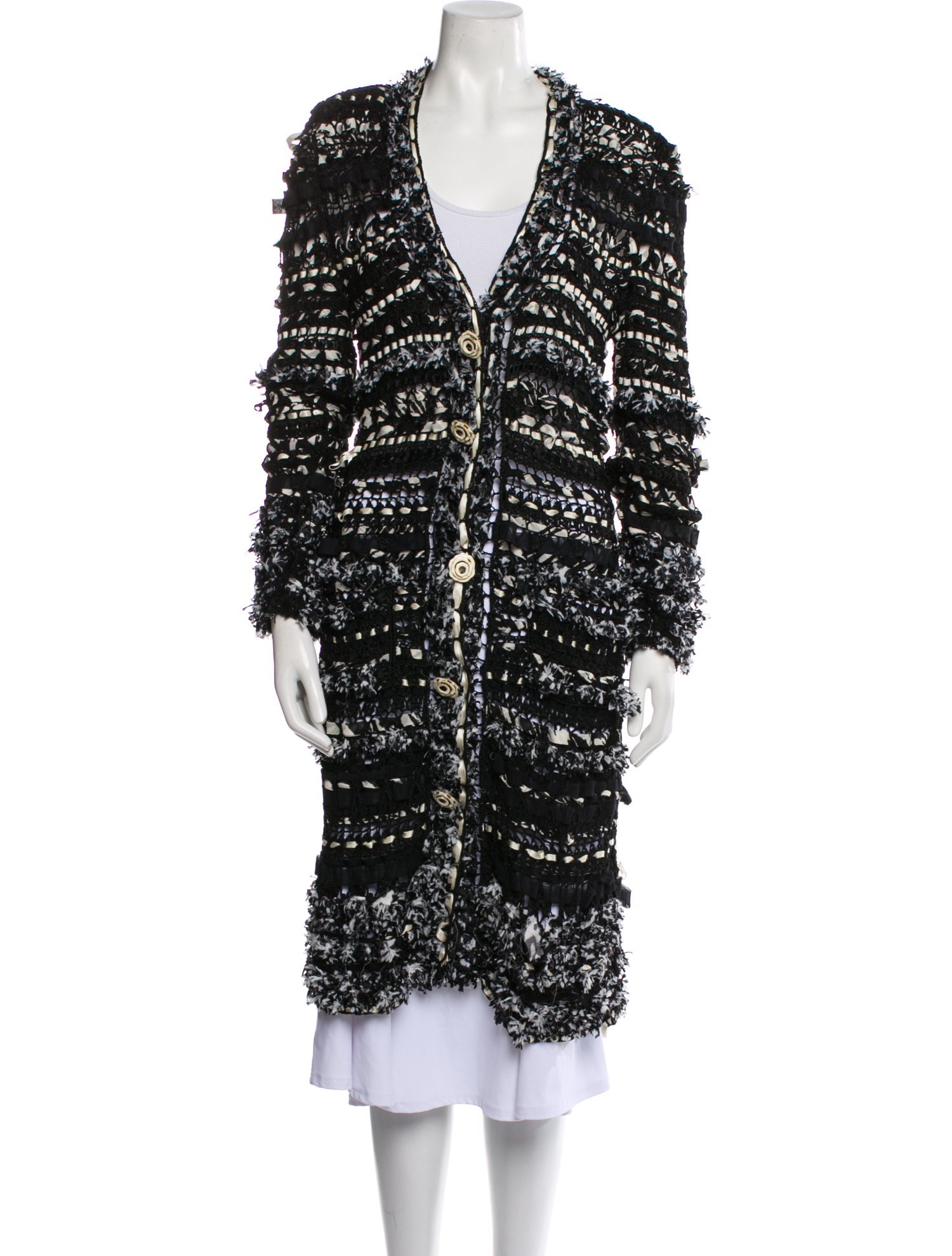 Oscar de la Renta Nylon Striped Sweater