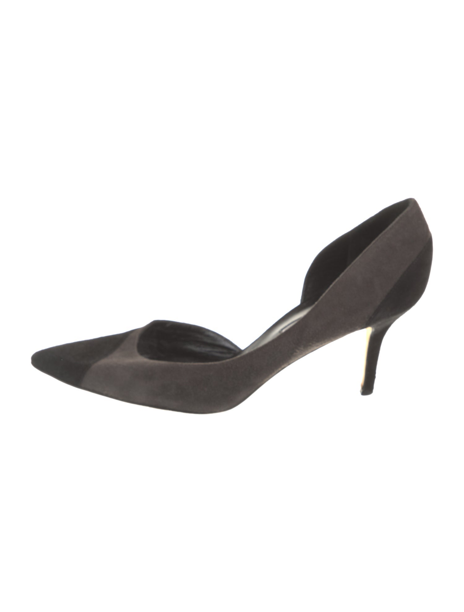 Oscar de la Renta Suede Glitter Accents D'Orsay Pumps