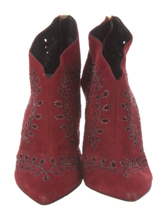 Oscar de la Renta Suede Printed Boots