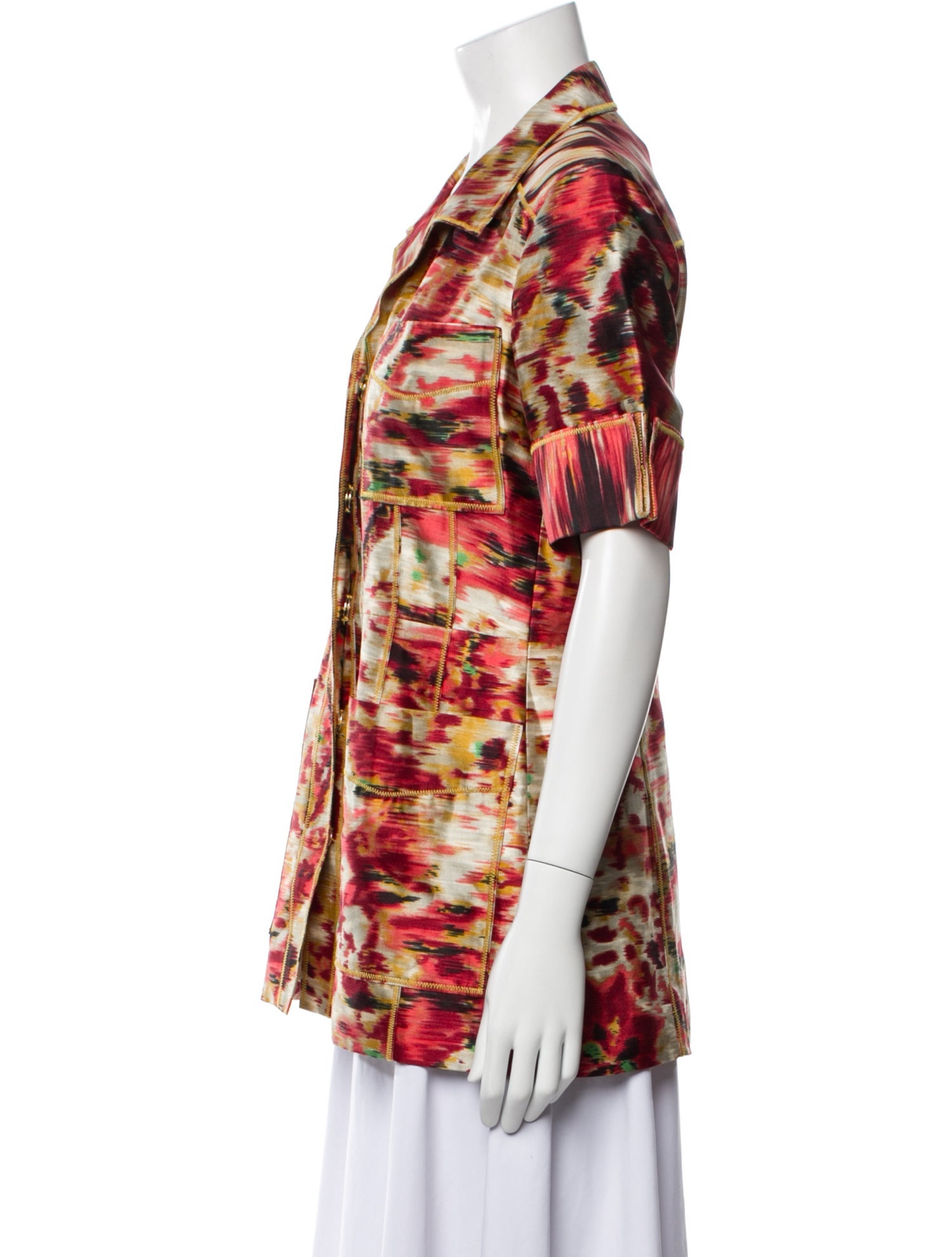 Oscar de la Renta Silk Printed Blazer