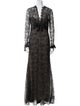 Oscar de la Renta Lace Pattern Long Dress