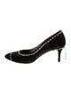 Oscar de la Renta Suede Crystal Embellishments Pumps