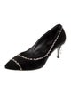Oscar de la Renta Suede Crystal Embellishments Pumps