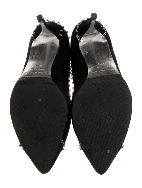 Oscar de la Renta Suede Crystal Embellishments Pumps