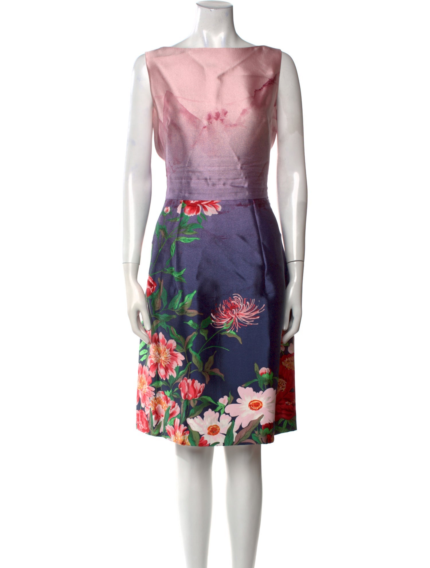Oscar de la Renta Silk Knee-Length Dress