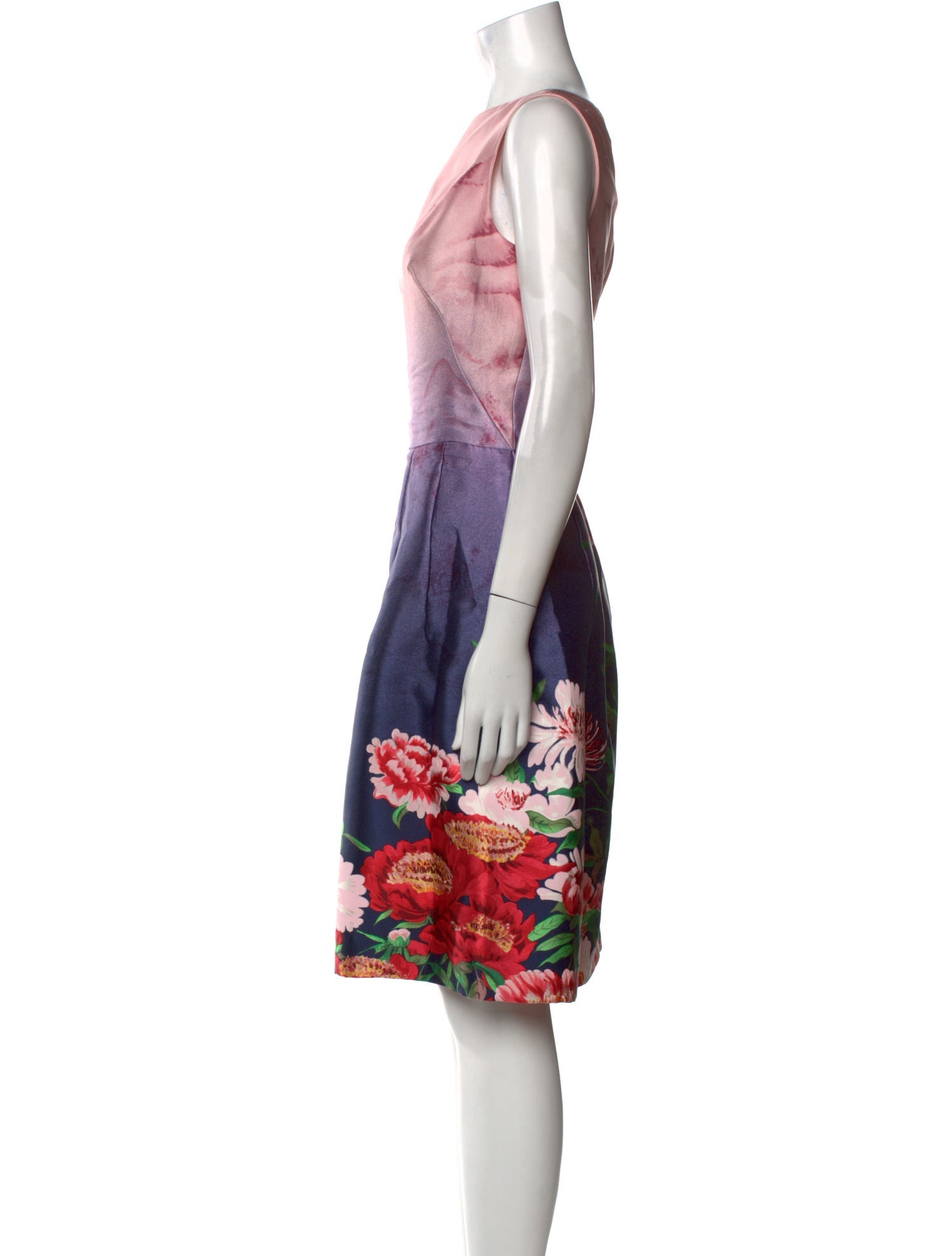 Oscar de la Renta Silk Knee-Length Dress