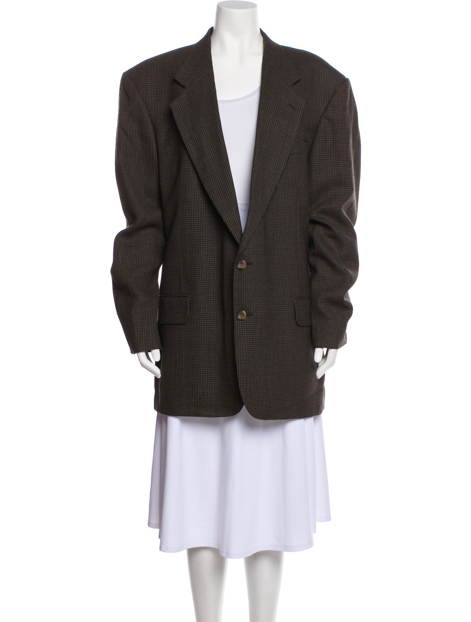 Oscar de la Renta Plaid Print Blazer