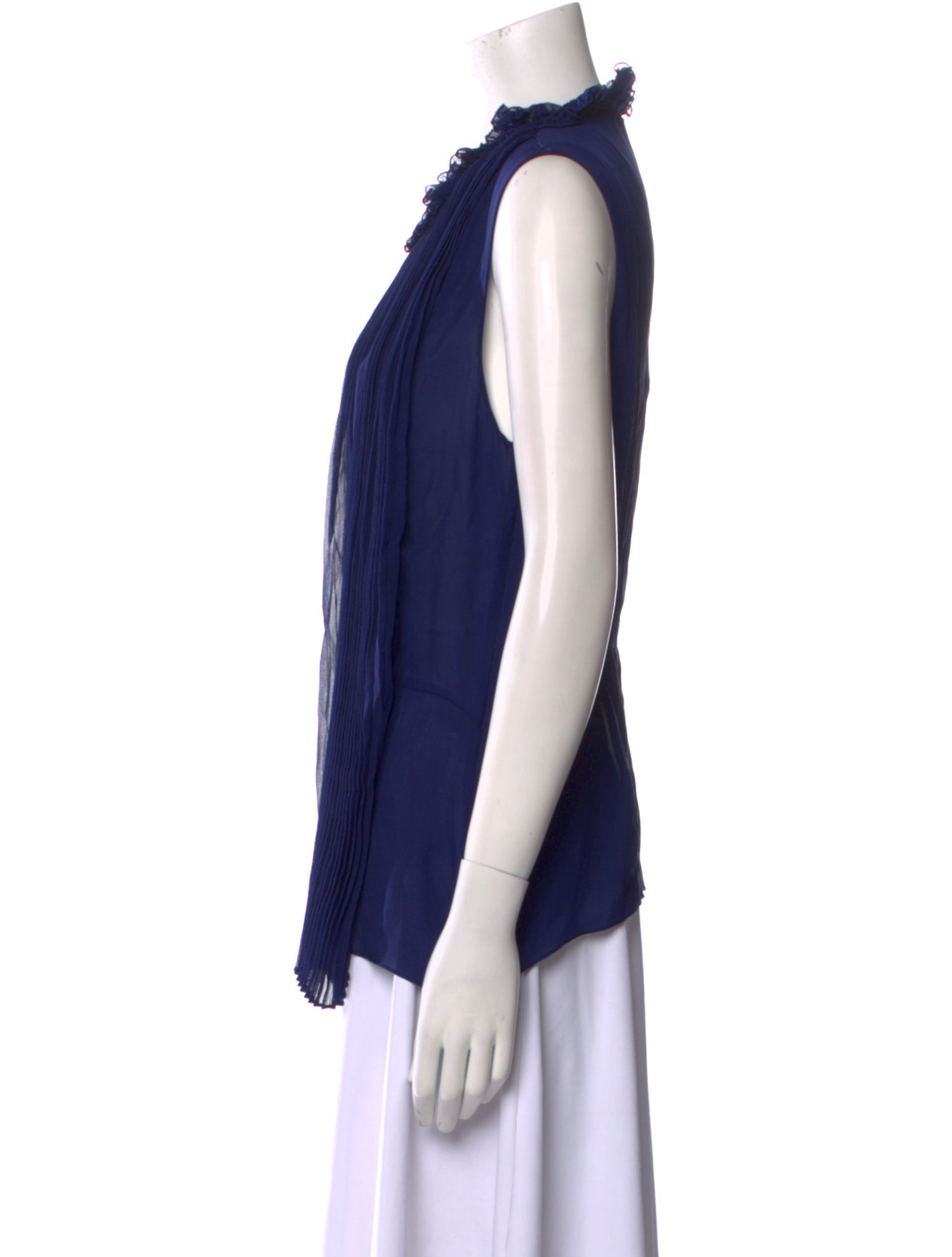 Oscar de la Renta Silk V-Neck Blouse