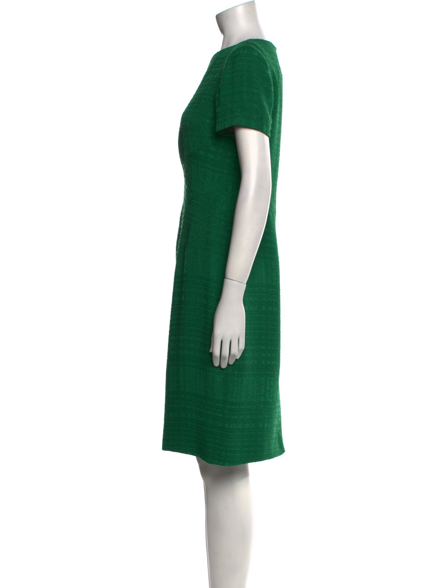 Oscar de la Renta Bateau Neckline Knee-Length Dress