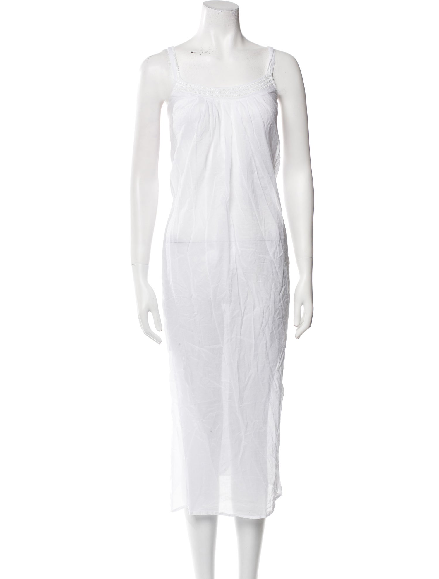 Oscar de la Renta Square Neckline Midi Length Dress