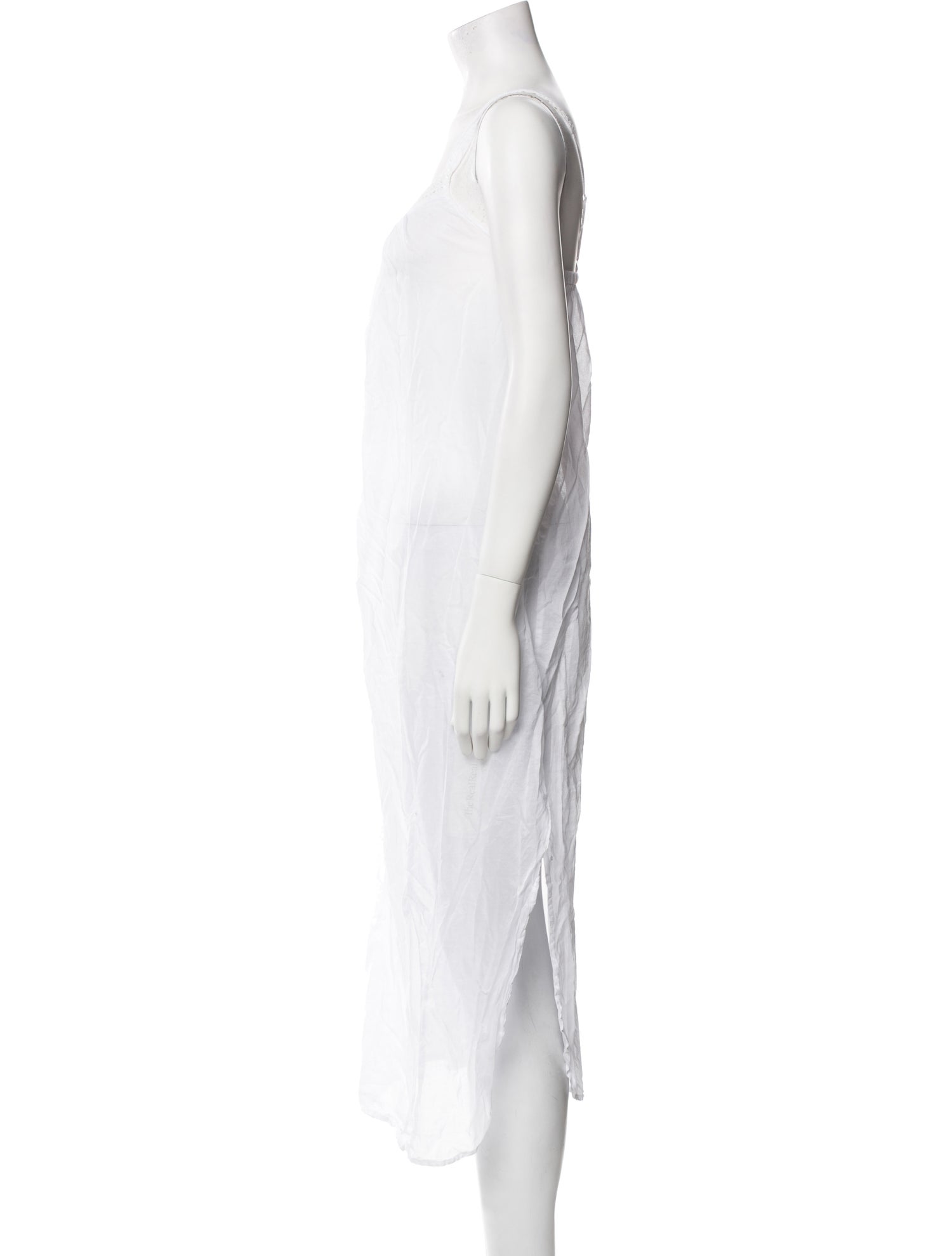 Oscar de la Renta Square Neckline Midi Length Dress