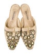 Oscar de la Renta Faux Pearl Accents Printed Mules