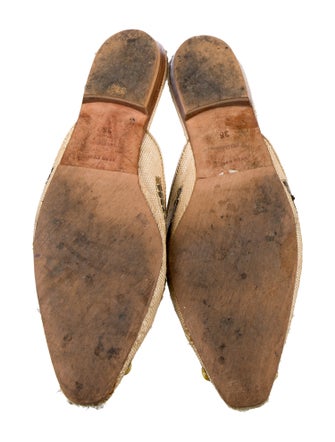 Oscar de la Renta Faux Pearl Accents Printed Mules