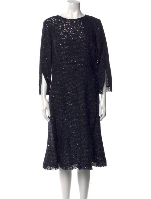 Oscar de la Renta Virgin Wool Midi Length Dress