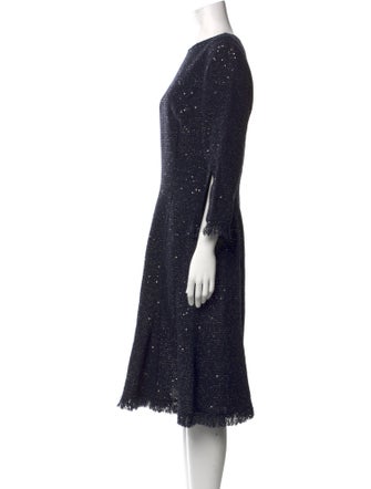 Oscar de la Renta Virgin Wool Midi Length Dress