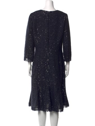 Oscar de la Renta Virgin Wool Midi Length Dress
