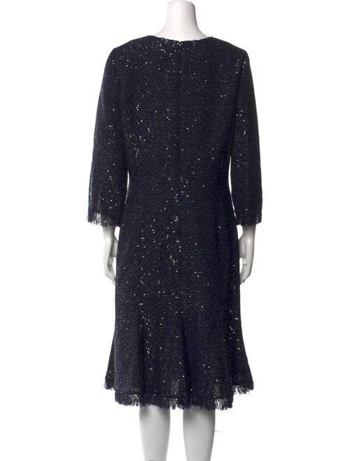 Oscar de la Renta Virgin Wool Midi Length Dress