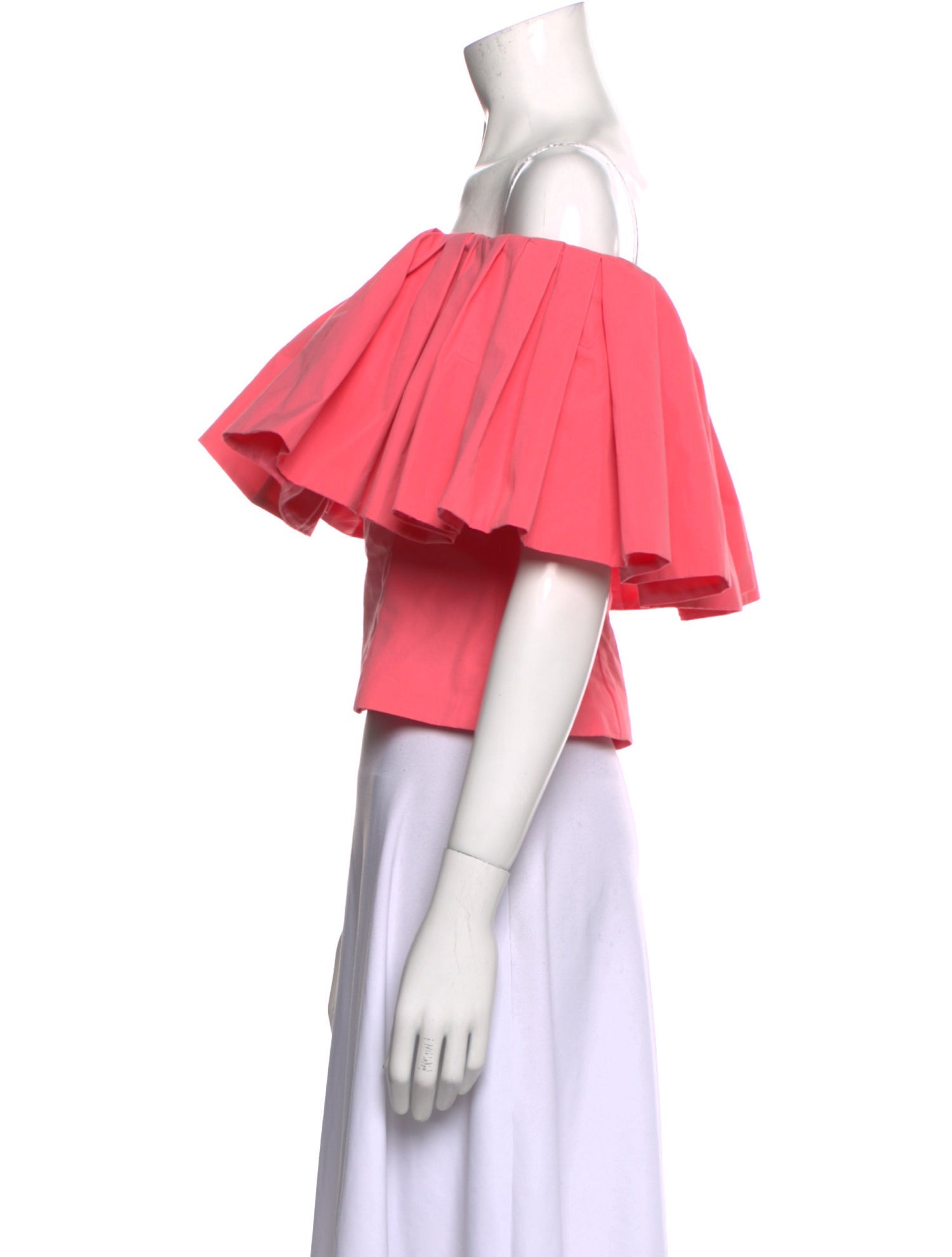 Oscar de la Renta Off-The-Shoulder Short Sleeve Crop Top