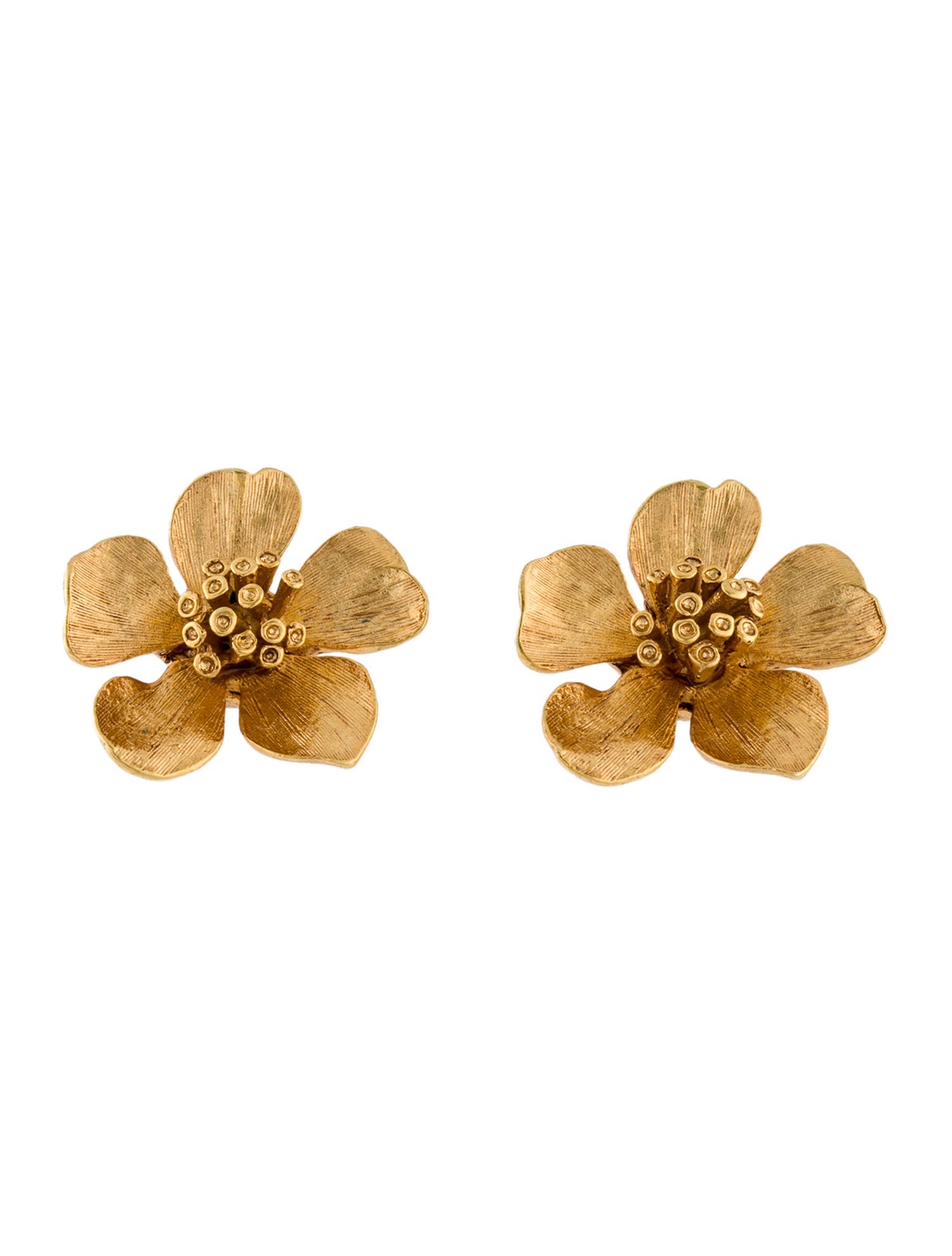 Oscar de la Renta Flower Stud Earrings