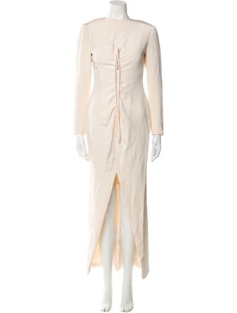 Oscar de la Renta Bateau Neckline Long Dress