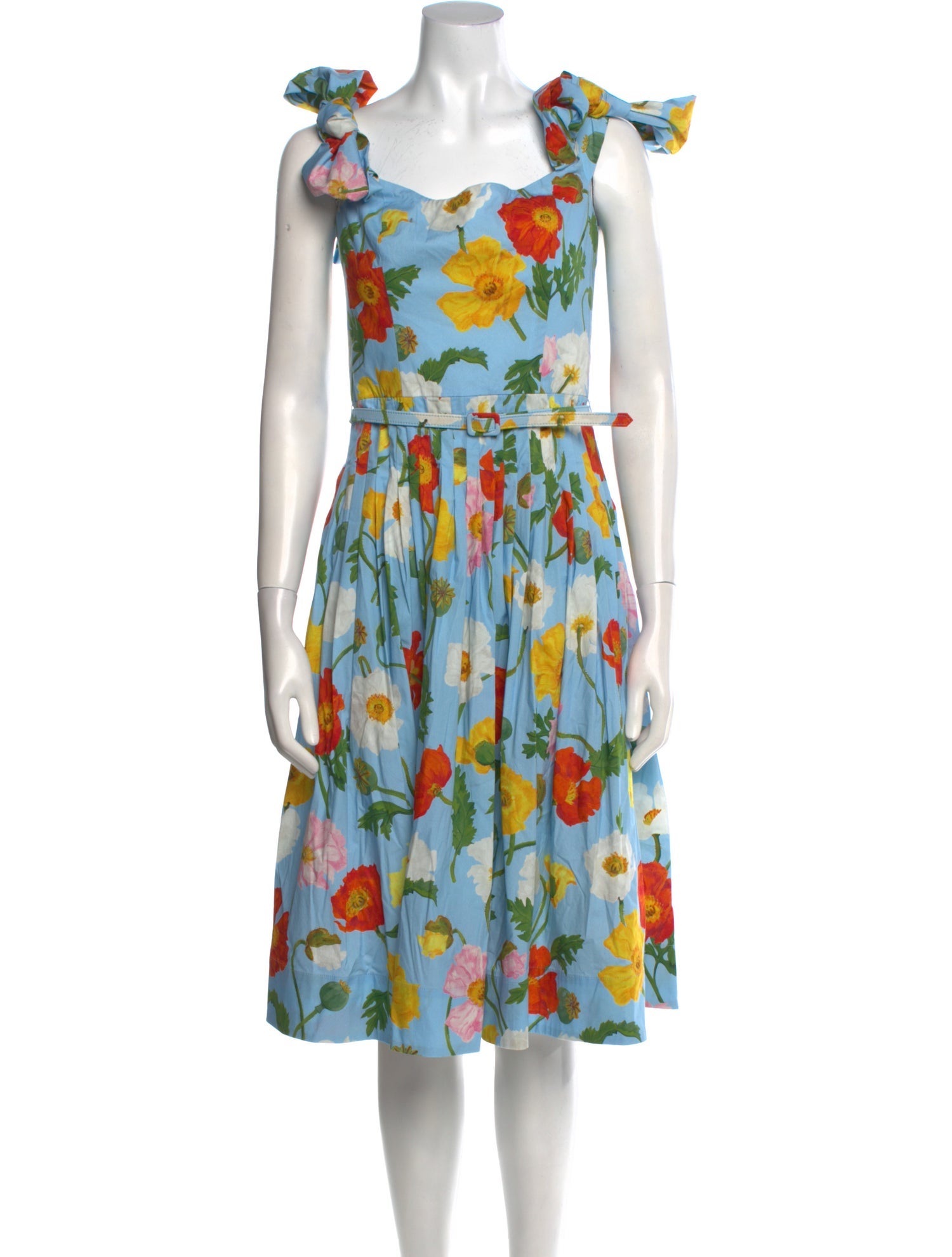 Oscar de la Renta Floral Print Midi Length Dress w/ Tags