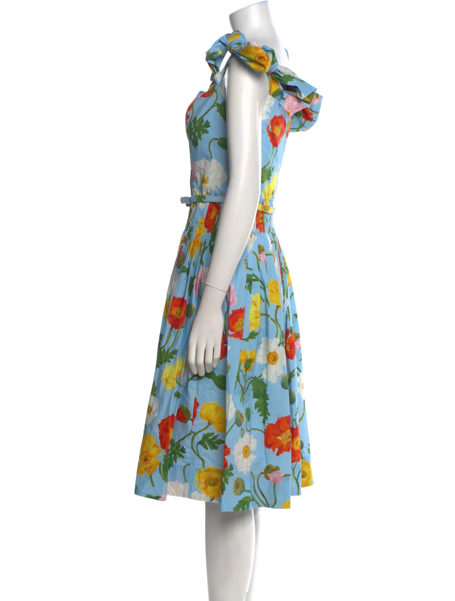 Oscar de la Renta Floral Print Midi Length Dress w/ Tags