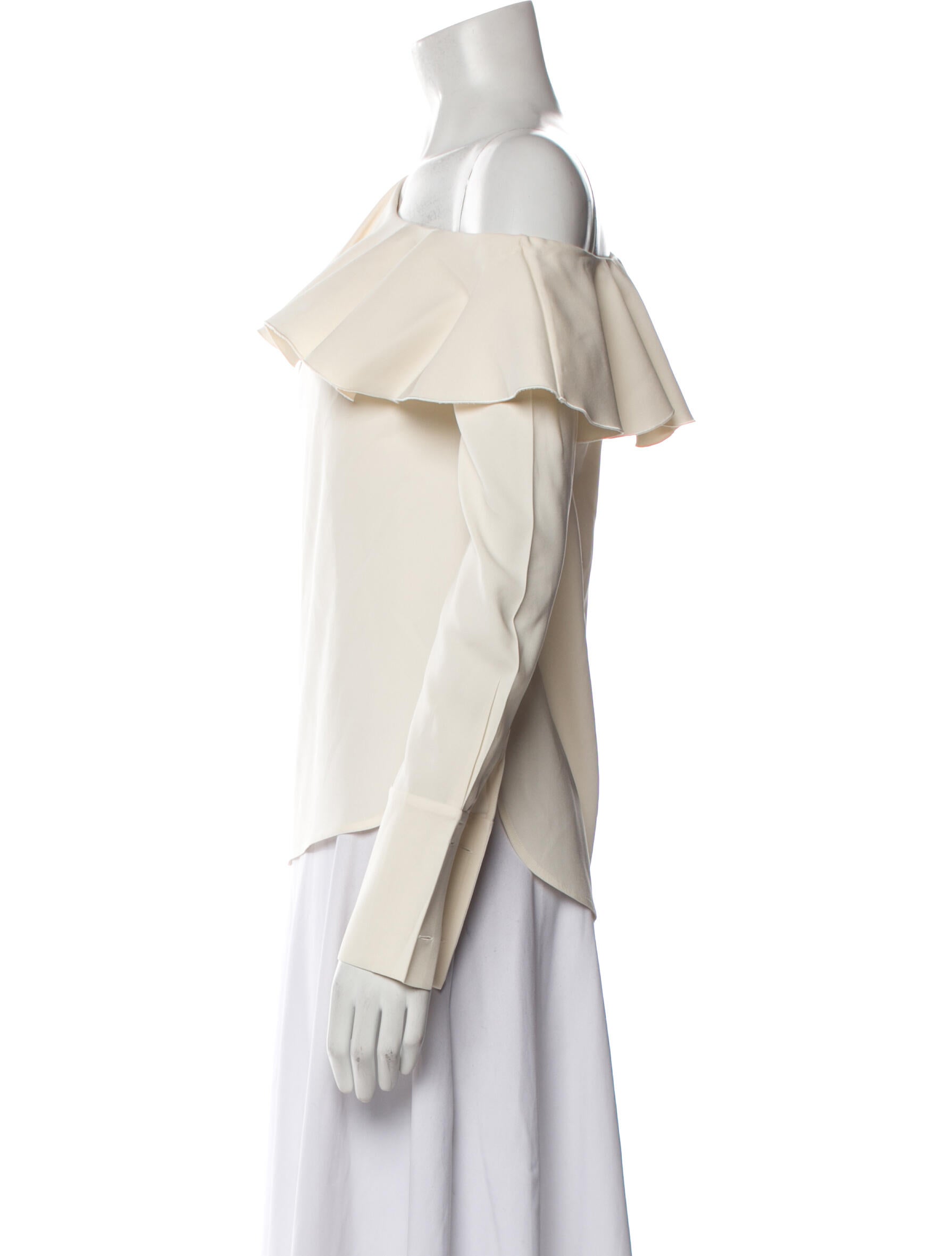 Oscar de la Renta Silk Off-The-Shoulder Blouse