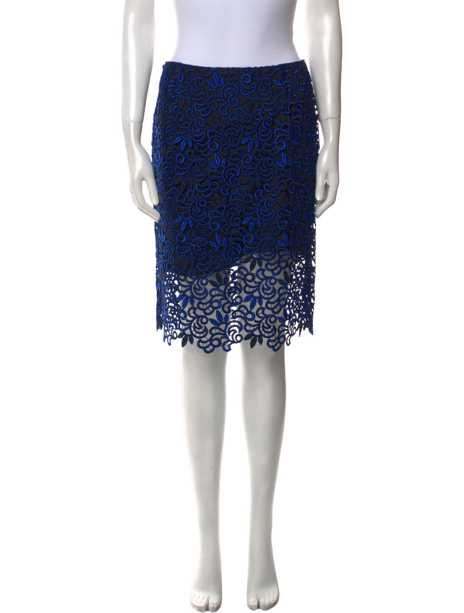 Oscar de la Renta Lace Pattern Knee-Length Skirt