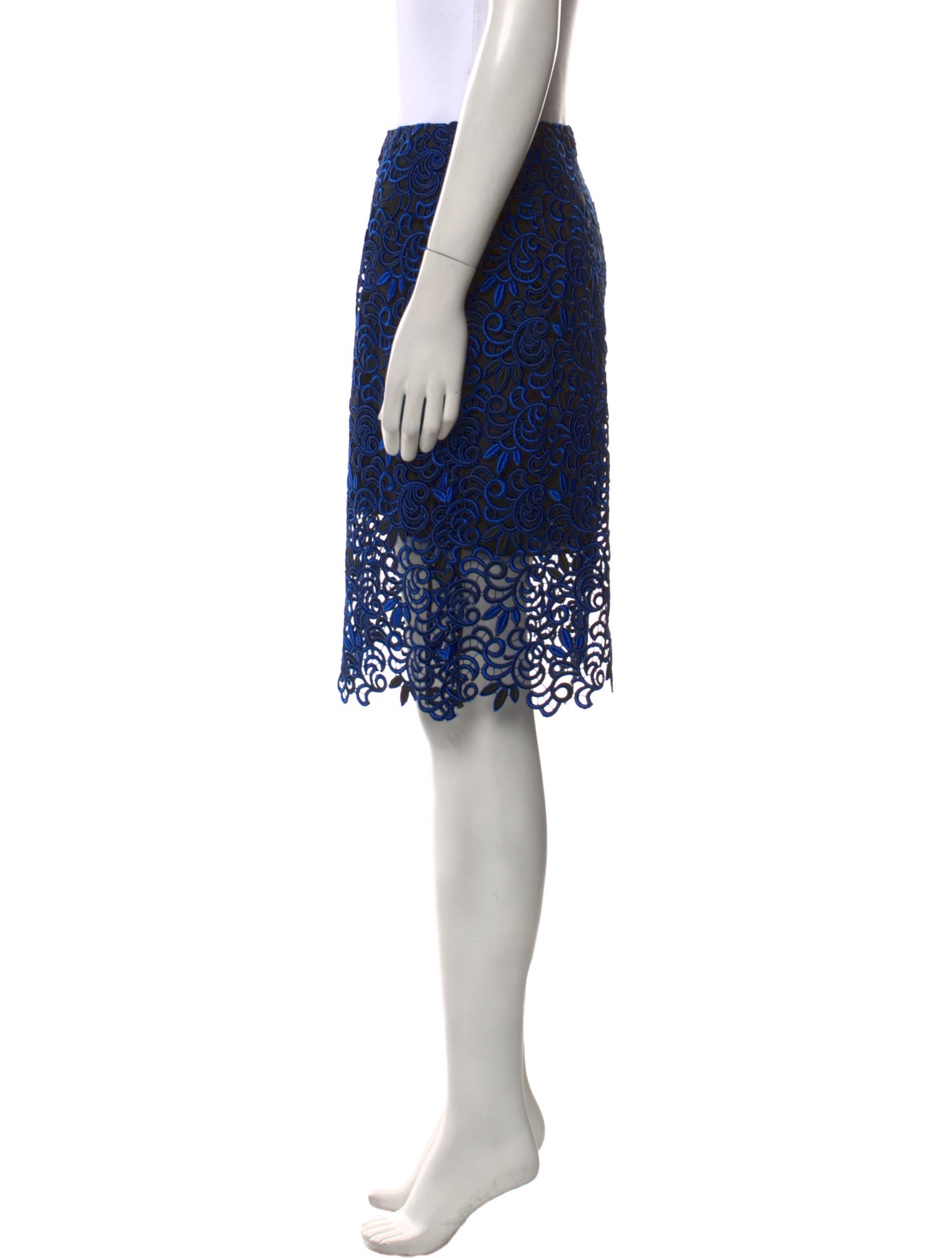 Oscar de la Renta Lace Pattern Knee-Length Skirt