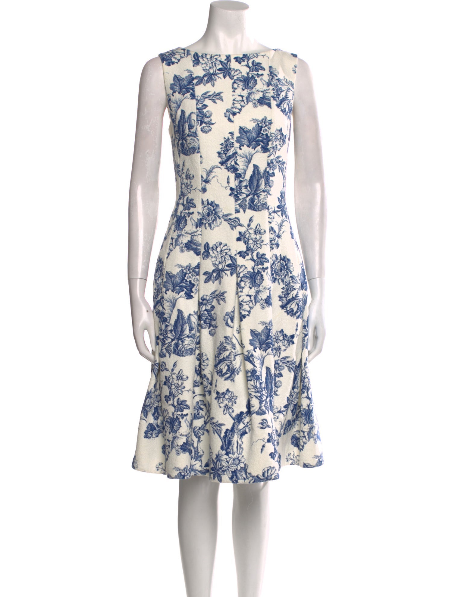 Oscar de la Renta Floral Print Knee-Length Dress