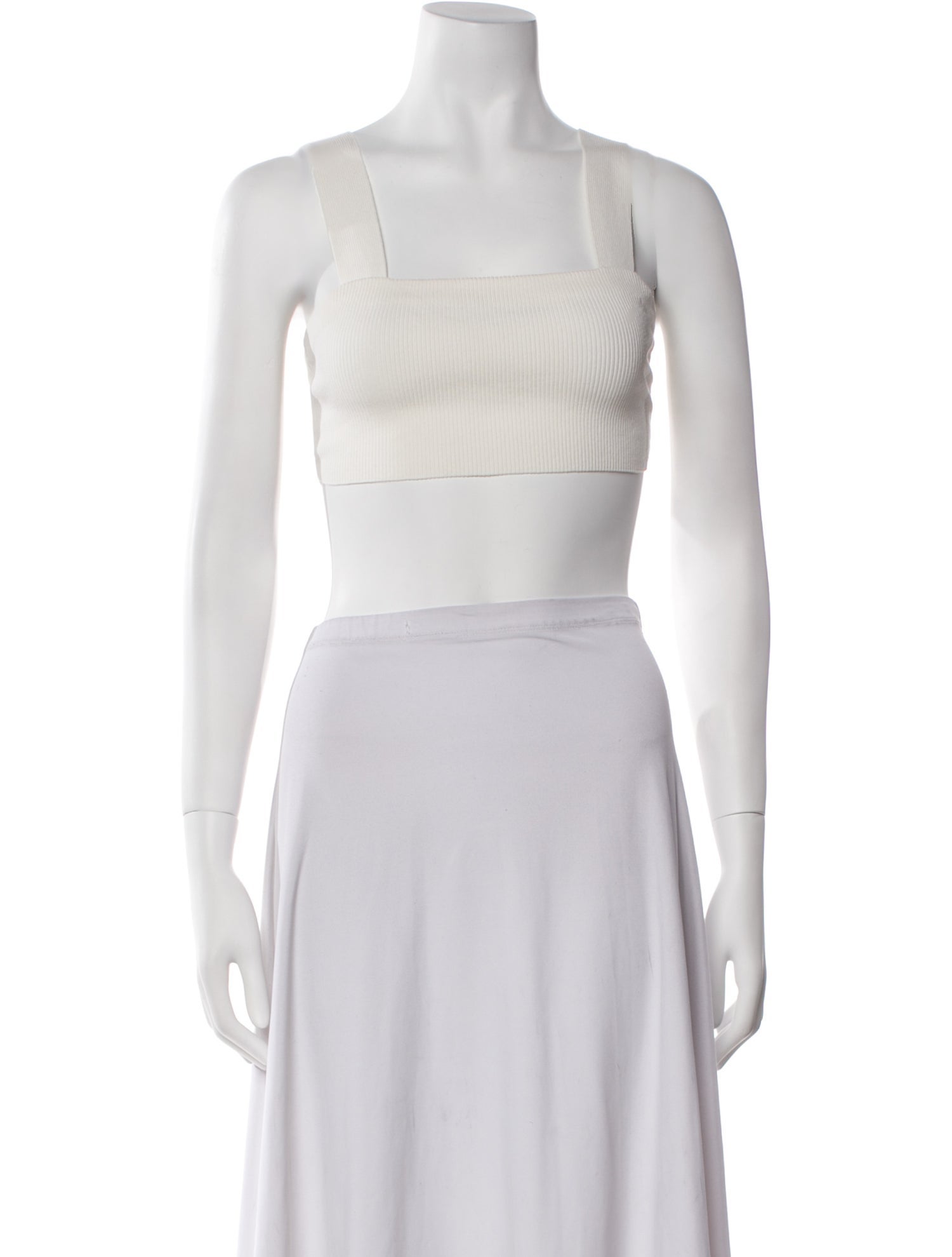 Oscar de la Renta Silk Square Neckline Crop Top