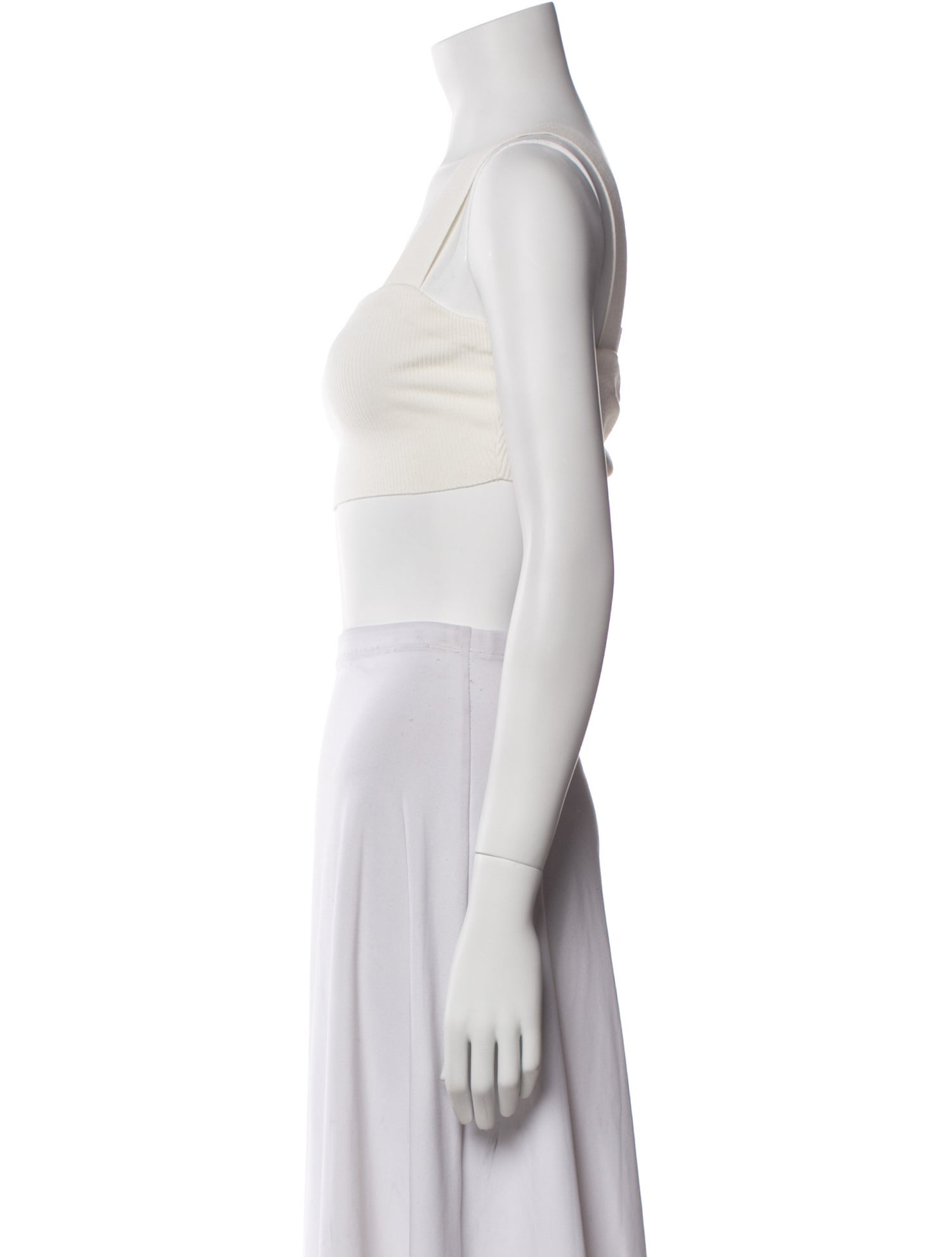 Oscar de la Renta Silk Square Neckline Crop Top