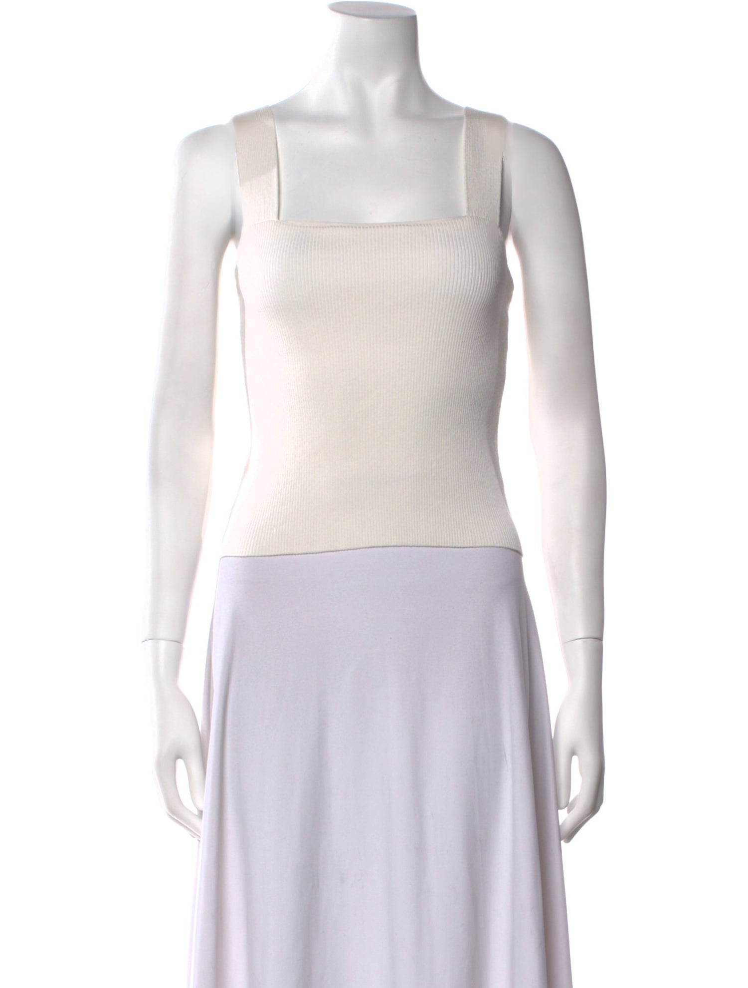 Oscar de la Renta Silk Square Neckline Crop Top