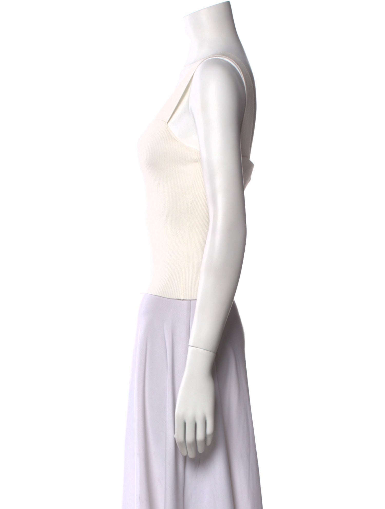 Oscar de la Renta Silk Square Neckline Crop Top