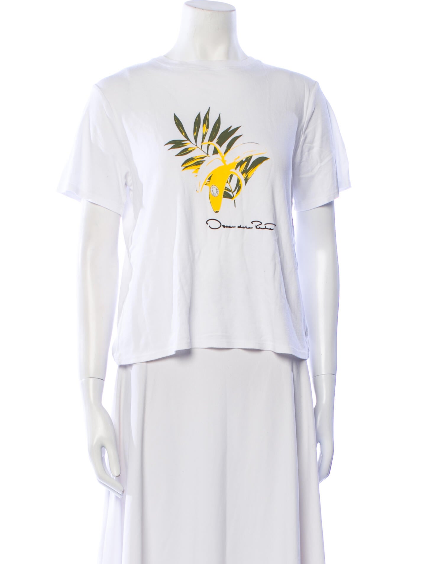 Oscar de la Renta Graphic Print Crew Neck T-Shirt