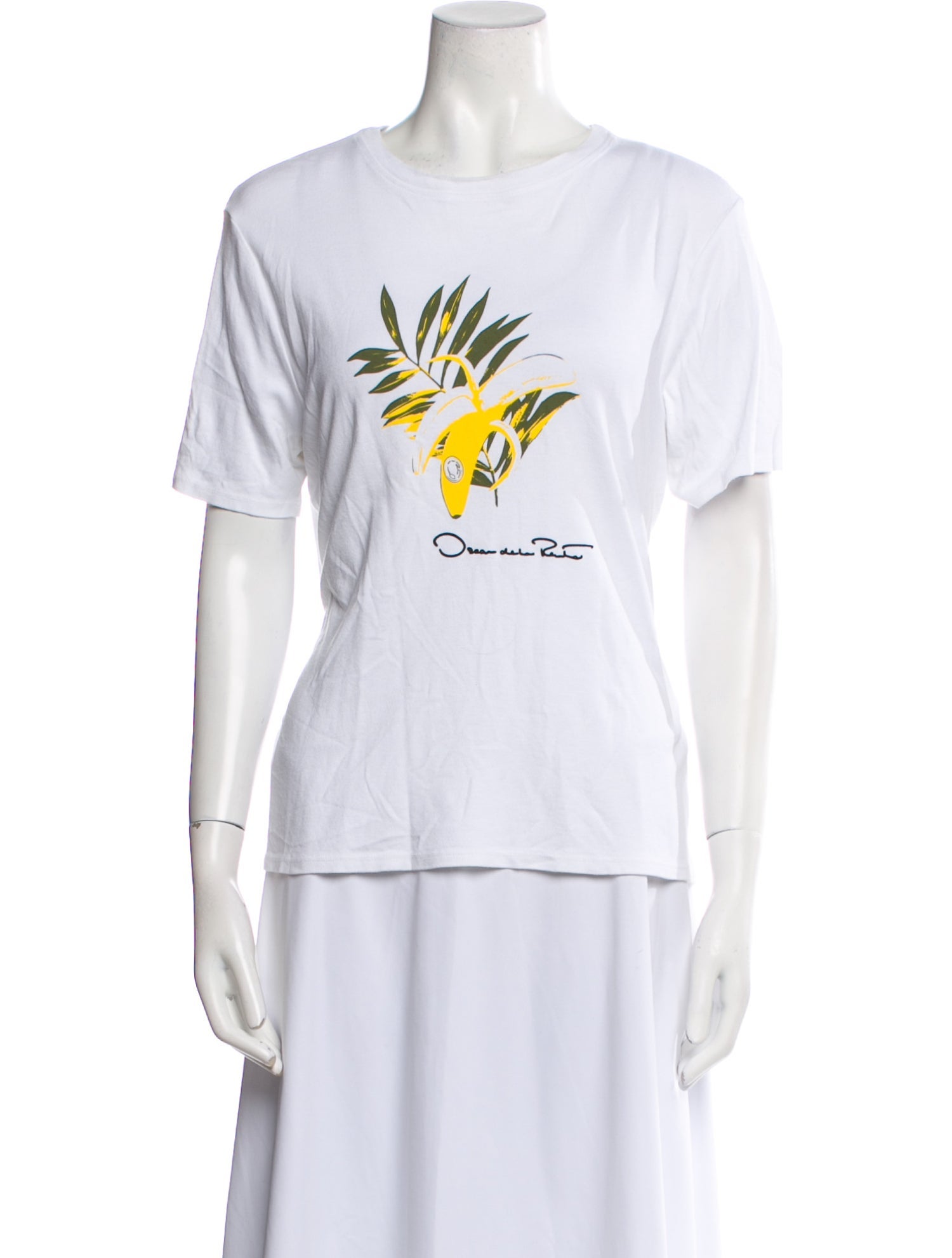 Oscar de la Renta Graphic Print Crew Neck T-Shirt