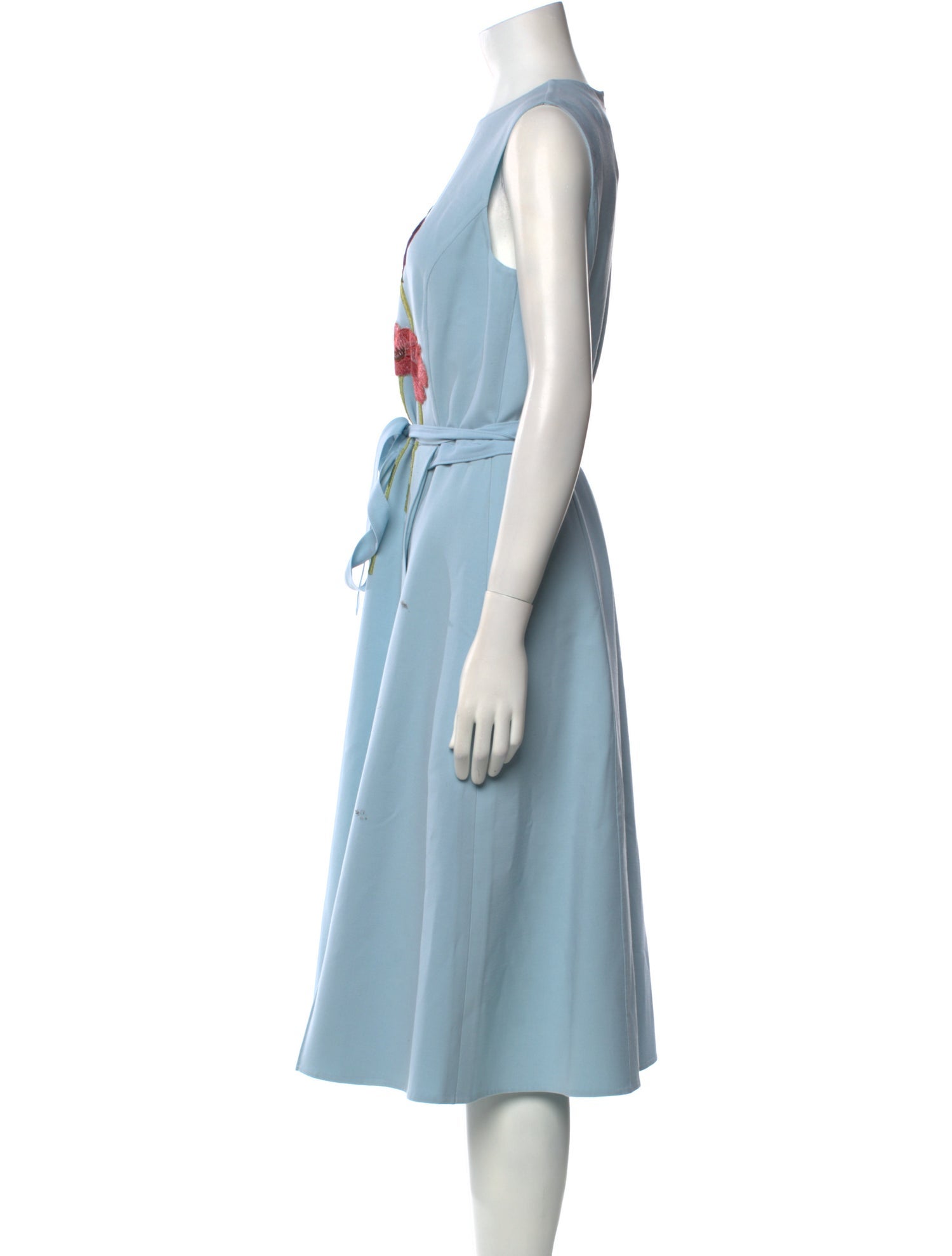 Oscar de la Renta Virgin Wool Midi Length Dress