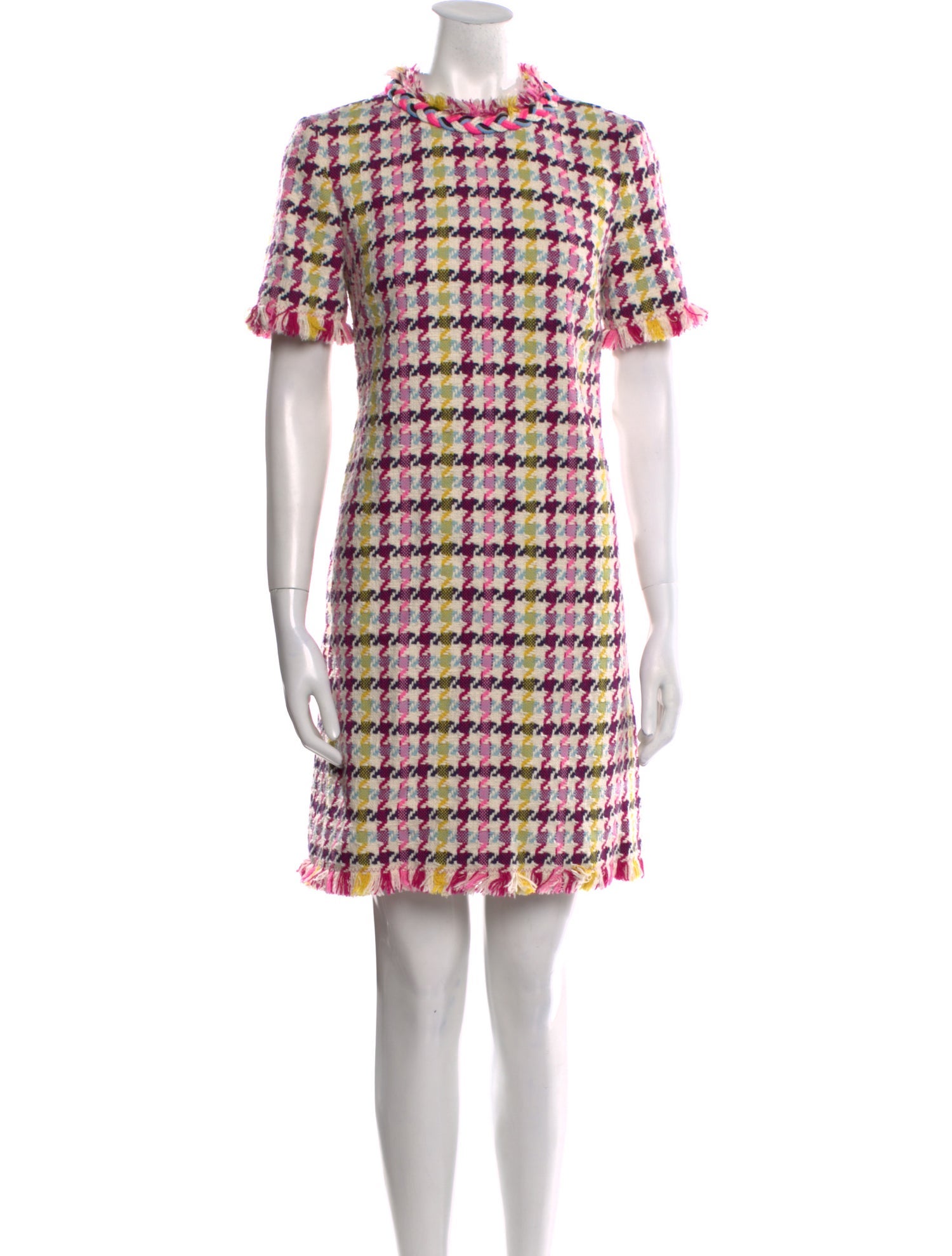 Oscar de la Renta Plaid Print Mini Dress