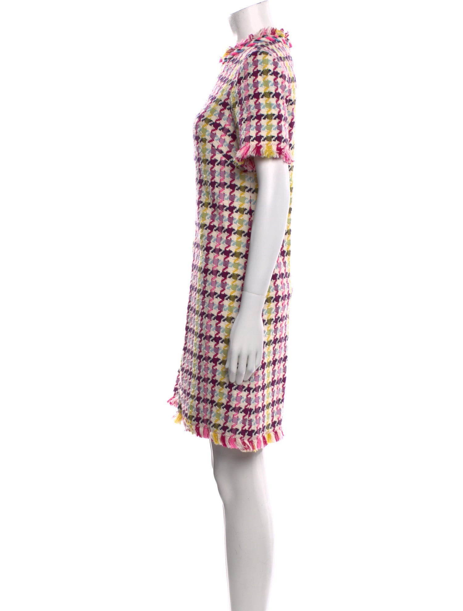 Oscar de la Renta Plaid Print Mini Dress