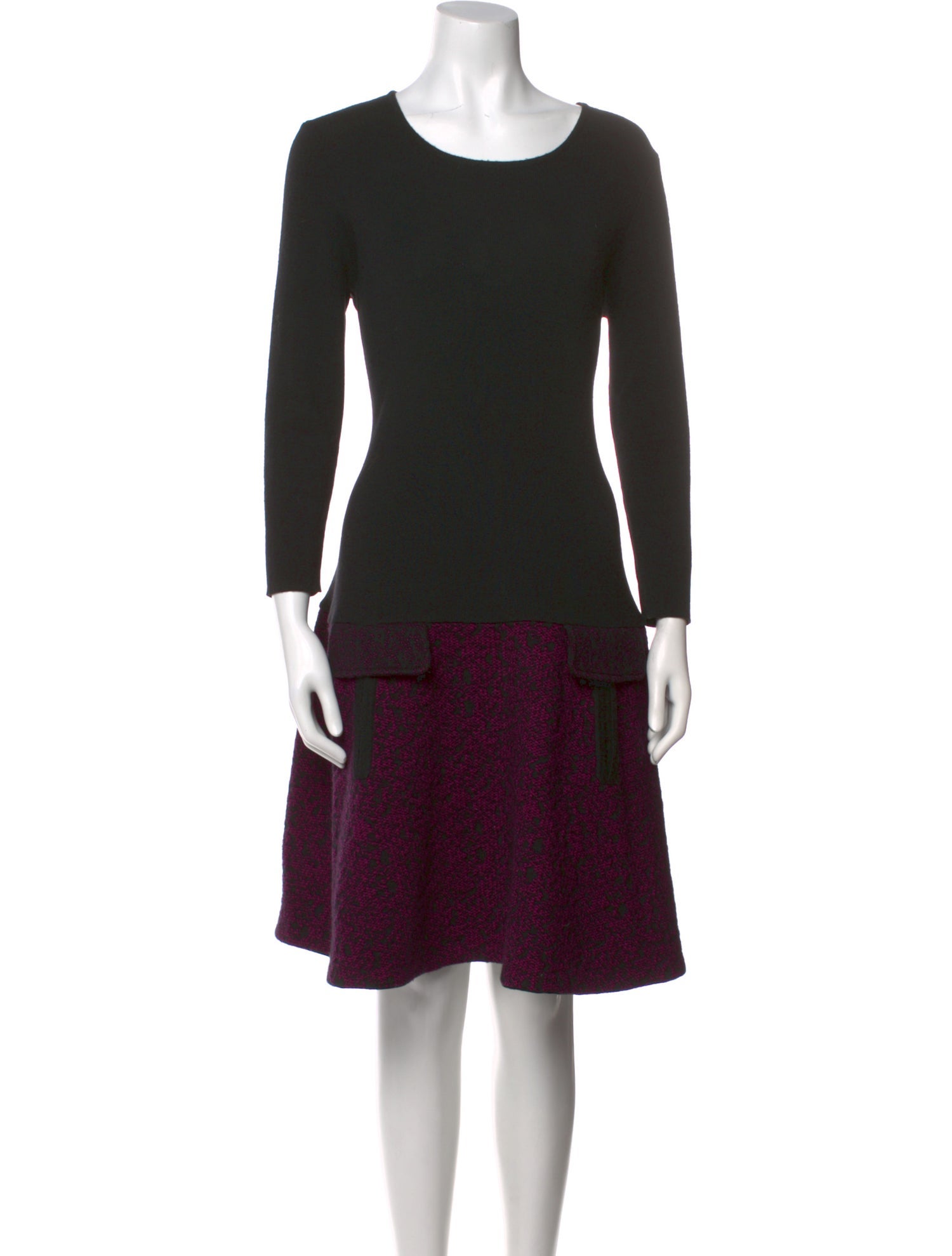 Sacai Bateau Neckline Mini Dress - Grey Dresses, Clothing