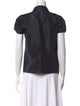 Oscar de la Renta Silk Short Sleeve Button-Up Top