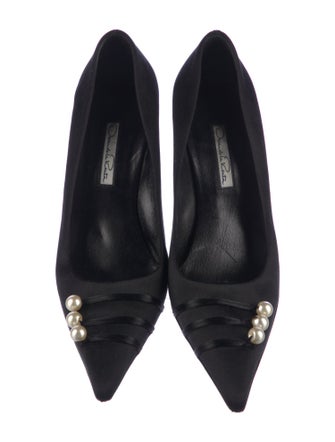 Oscar de la Renta Satin Printed Pumps