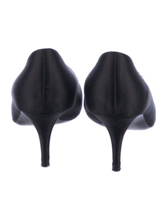 Oscar de la Renta Satin Printed Pumps