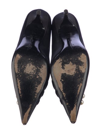 Oscar de la Renta Satin Printed Pumps