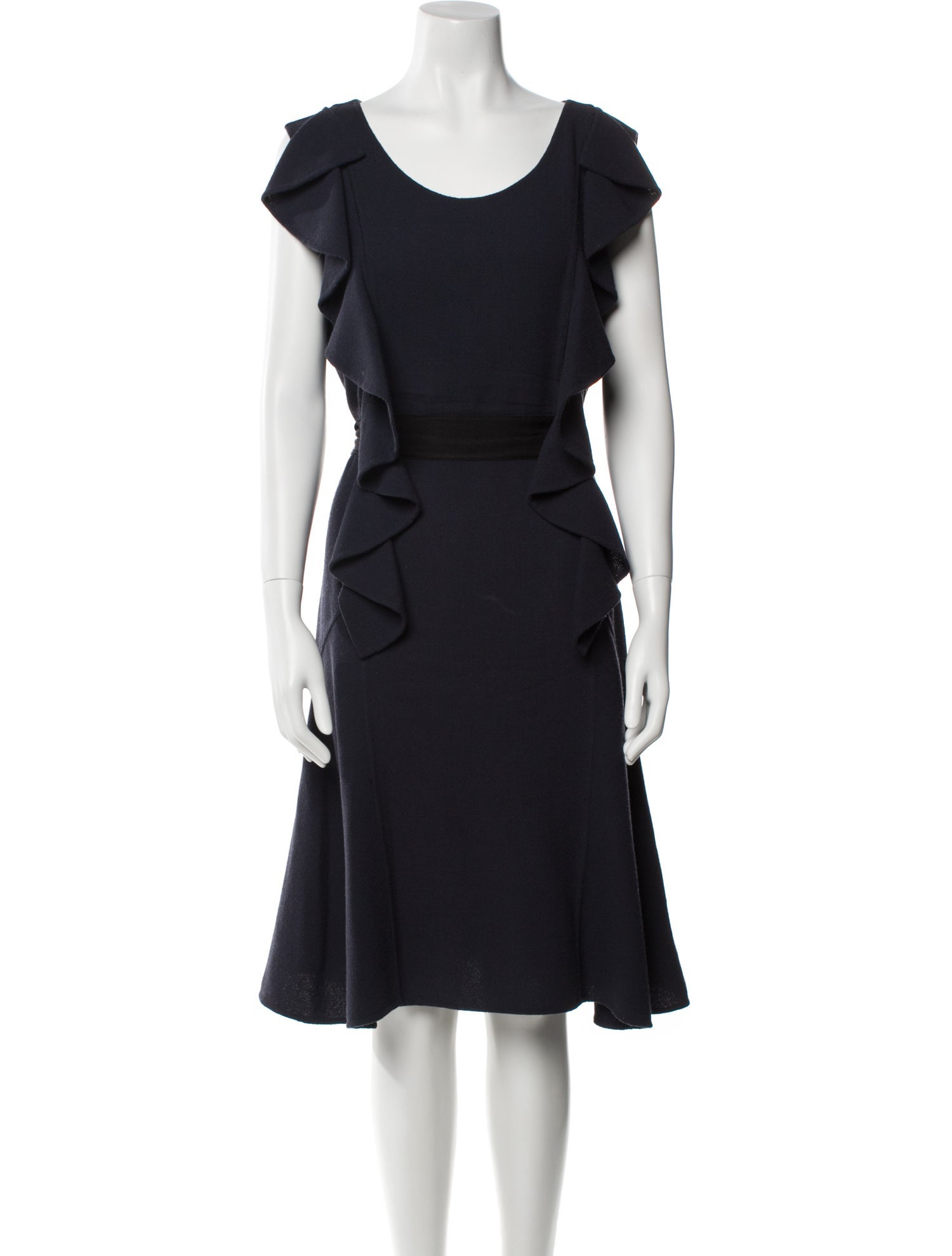 Oscar de la Renta Wool Knee-Length Dress