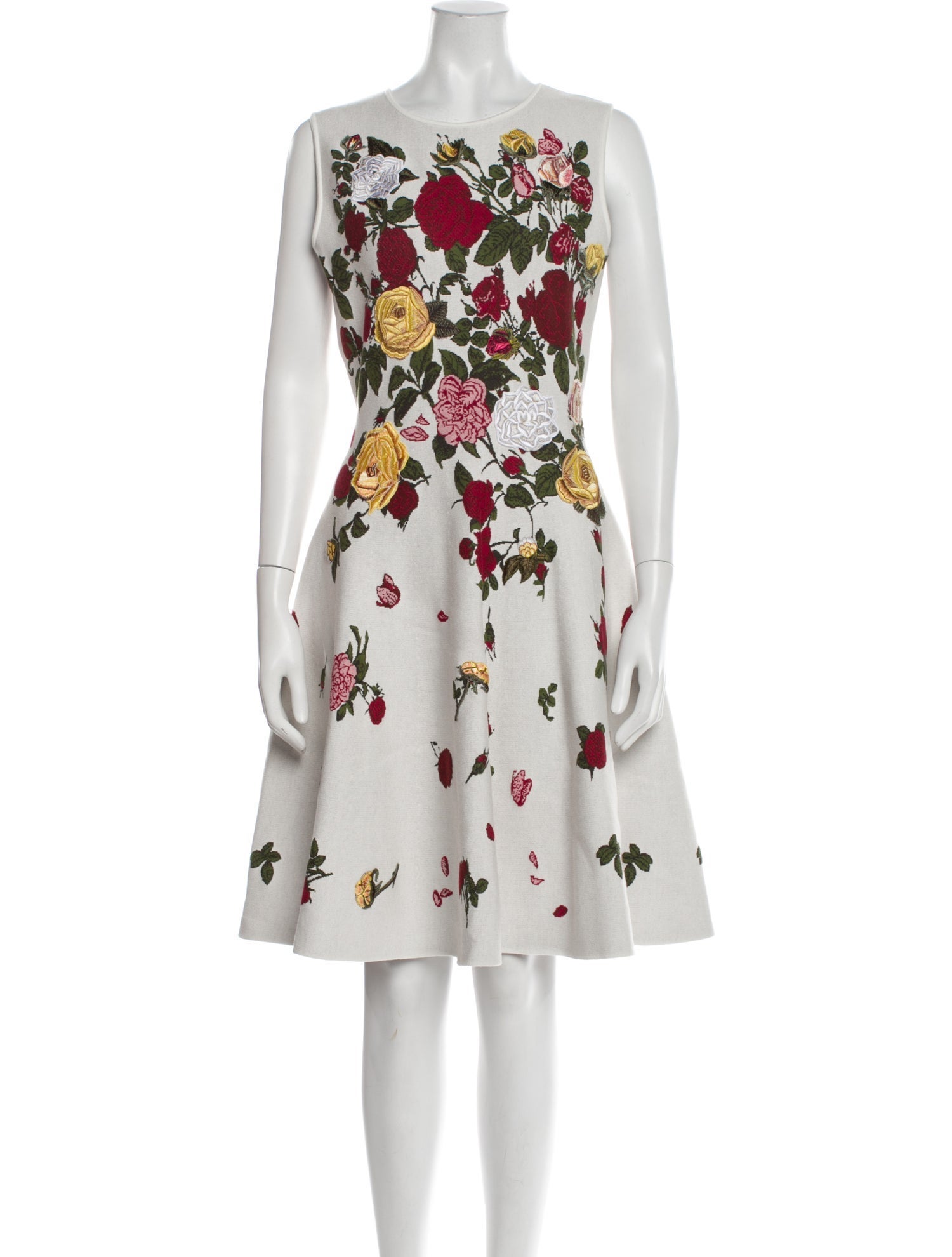 Oscar de la Renta Floral Print Knee-Length Dress