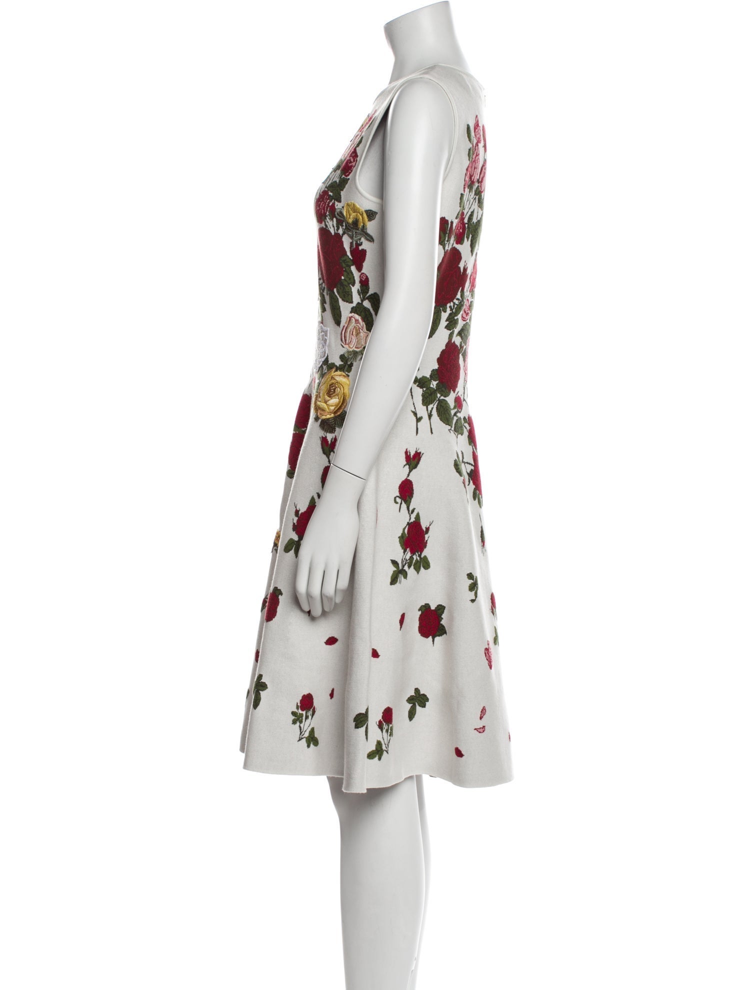 Oscar de la Renta Floral Print Knee-Length Dress