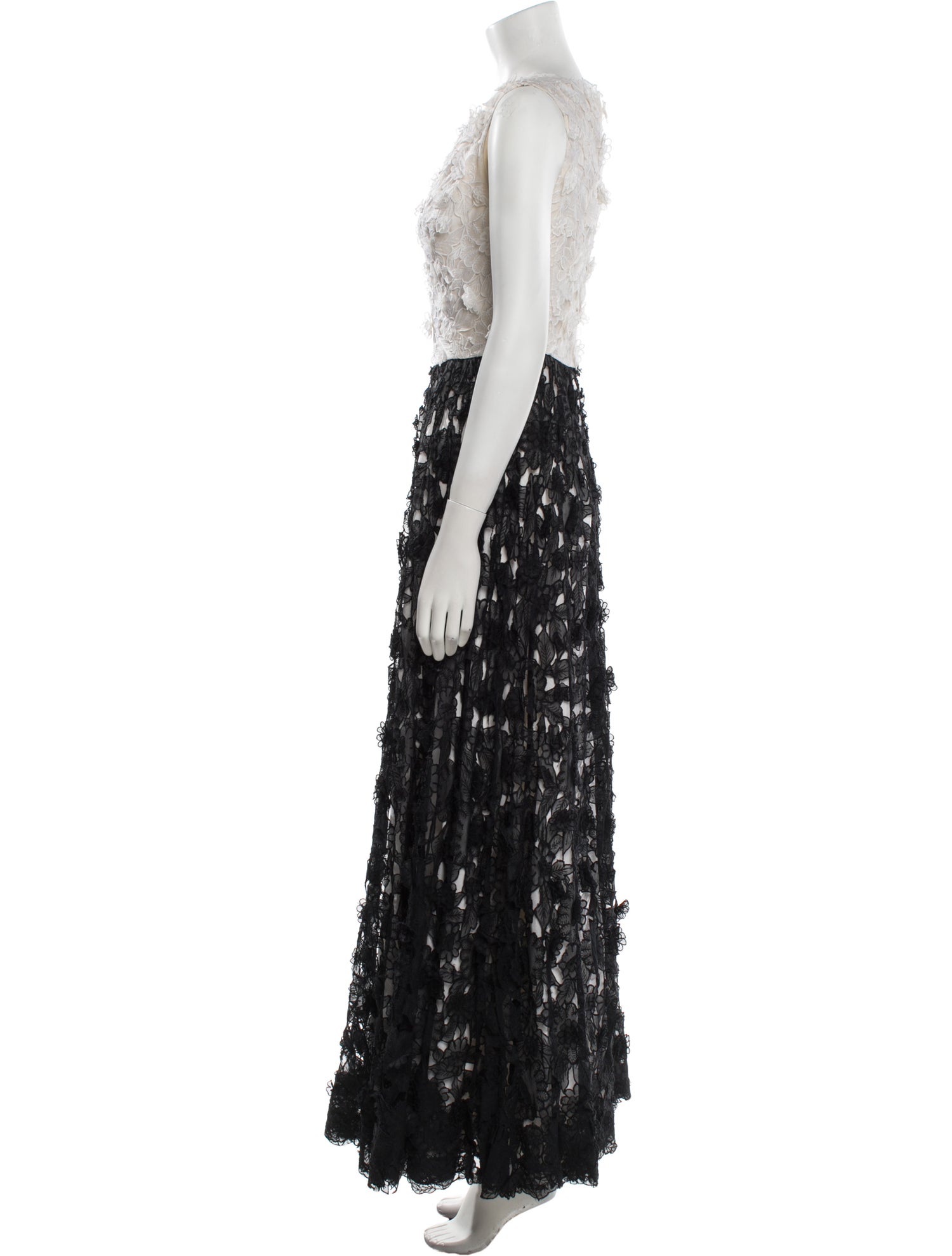 Oscar de la Renta Lace Pattern Long Dress